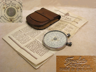 Fowler's double sided Long Scale Calculator with case